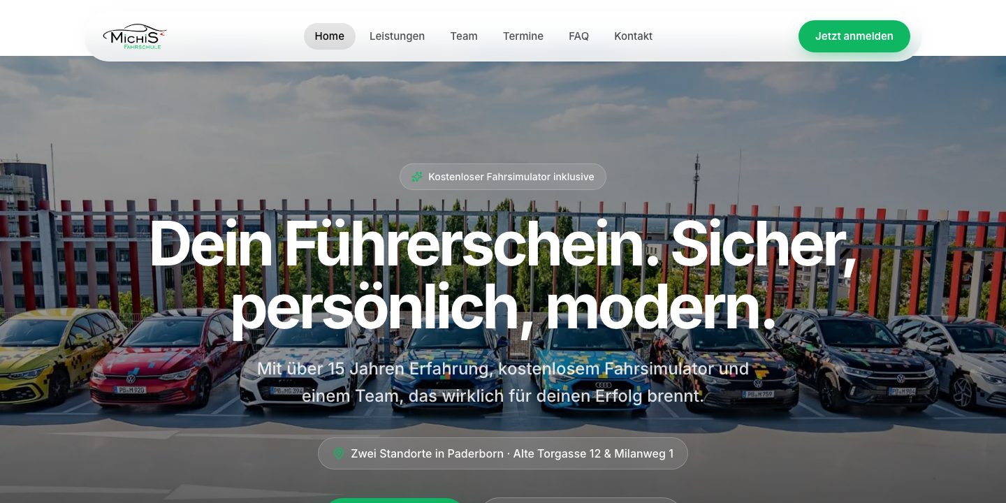 Website Michis Fahrschule