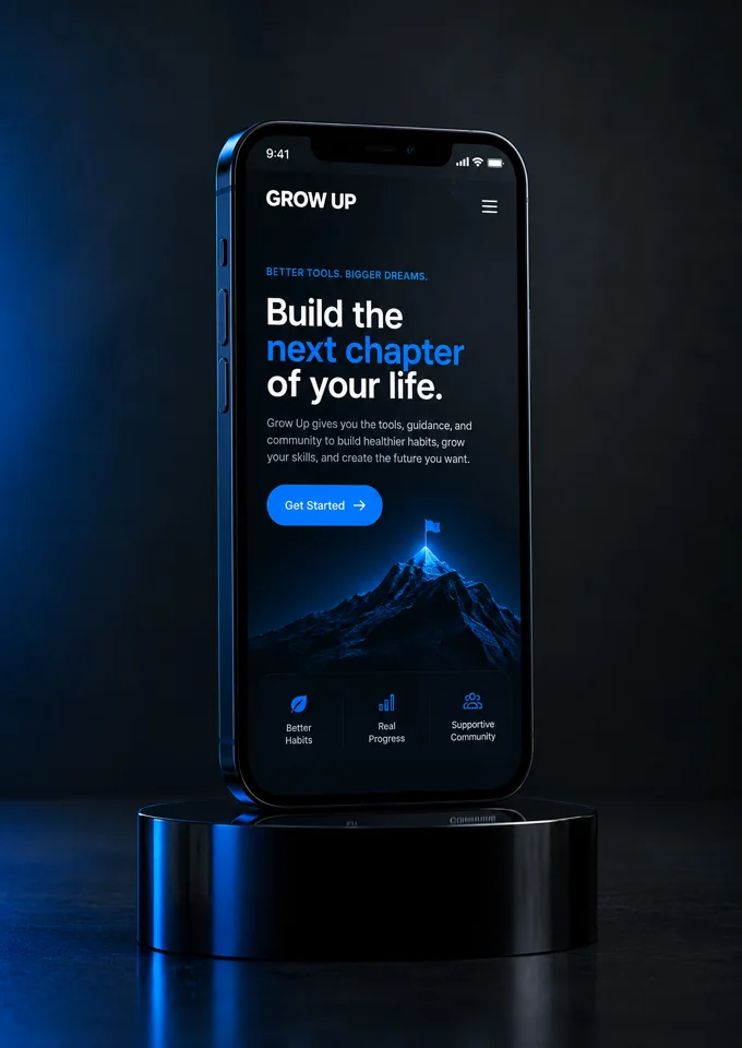 Smartphone mit Landingpage